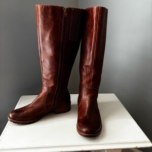 Sofft Brown Leather Knee Hight Riding Boots Frye Style Size 7